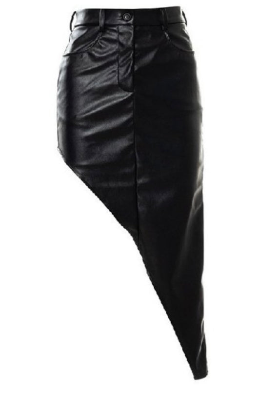 High Low Latex Skirt