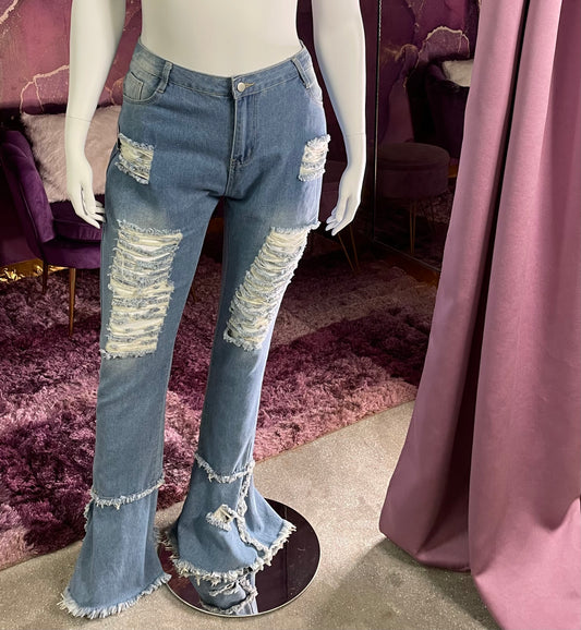 All Flared Up Distressed Jeans