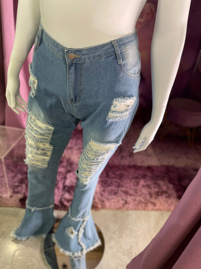 All Flared Up Distressed Jeans
